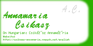 annamaria csikasz business card